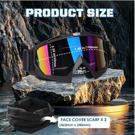 OXG 2 Pack Dirt Bike ATV Motorcycle Goggles, Motorcycle Glasses for Men Motocross Riding Protective Eyewear with Breathable Mask