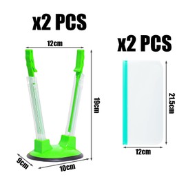 2-Piece Food Storage Bag Holder with 2-Piece Food Storage Bags, Sandwich Bag Holder, Food Bag Holder with Clip, Freezer Bag Holder (Green)