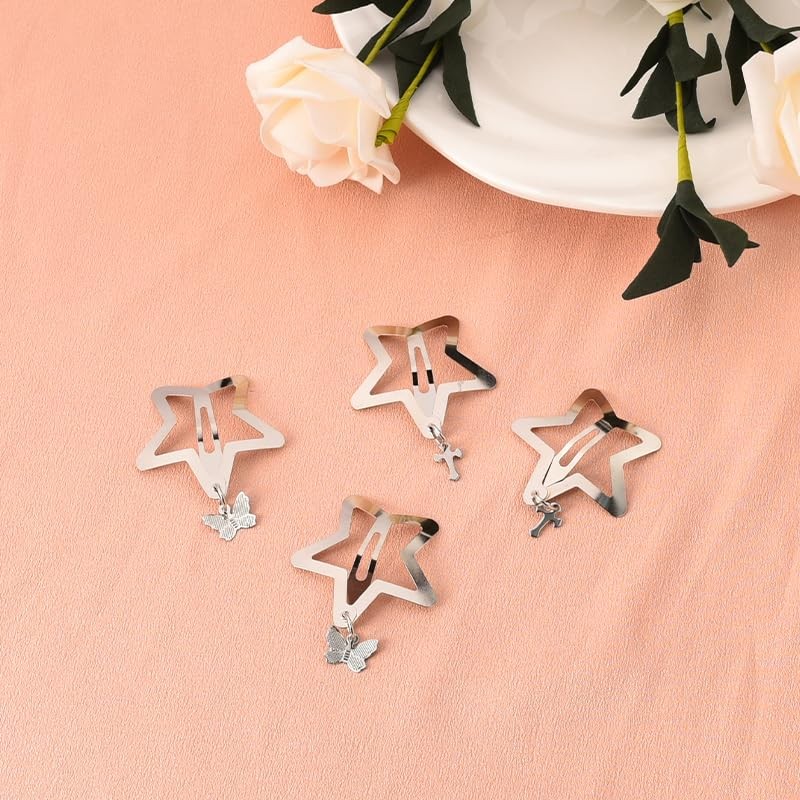 Star Hair Accessories Clip for Girls Retro Metal Snap Hair