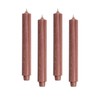 ukiyo Pack of 4 Rustic Taper Candles, Height: 30 cm, Diameter: 3.2 cm, Burning Time for 21 Hours, Thick Candles, Dinner Candles, Table Candles, Church Candles, Colour: Antique Pink