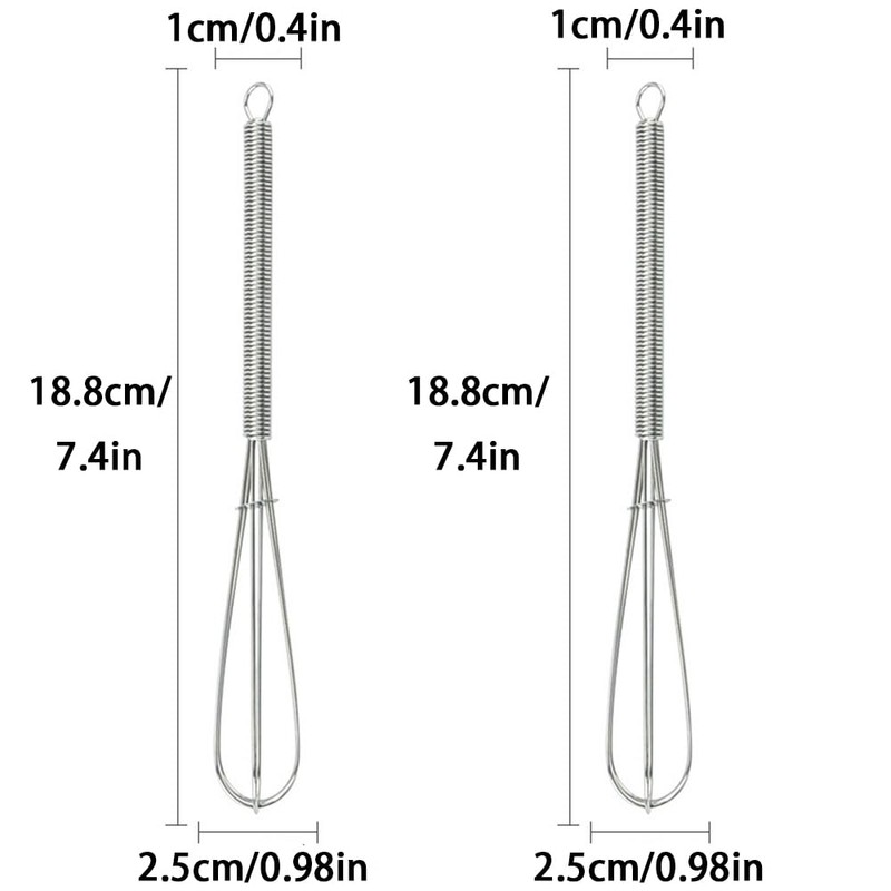 Whisks Stainless Steel Mini Wire Whisks Set of 2 Portable