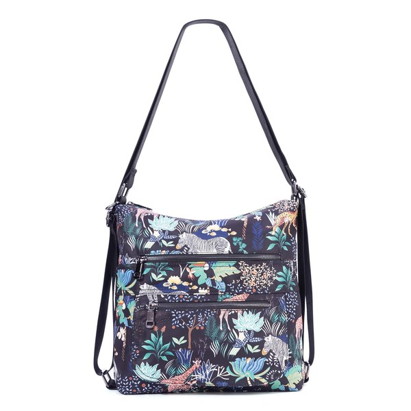 KUAJING Multiple Compartments Large Satchel Handbags Waterproof Nylon Crossbody Bags