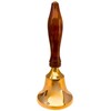 TRINTURA Brass Hand Bell 17 cm Height with Wooden Handle