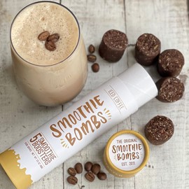 Smoothie Bombs Blender Boosters - Iced Coffee Mix , MCT, Superfood ingredients, Gluten-Free, Vegan, 5 Bombs Per Tube