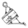 Sterling Silver 3D Plant Watering Can With Decorative Flowers Charm