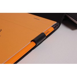 RHODIA 218198C - Case Clipboard + Stapled Notepad N°19 Orange - A4+ - Lined - 80 Detachable Sheets - White Clairefontaine Paper 80 g/m - Pencil Holder - Faux Leather, 220 x 325 mm
