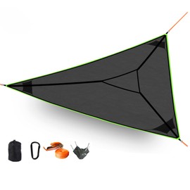 Triangle Hammock,13ft Triangle Camping Hammock, with 3 Ratchet Tie Down Straps and Storage Bag, Max 800 Lbs,Multi Person Portable Hammock for Adults Kids,for Travel Backyard Outdoor Garden Camping