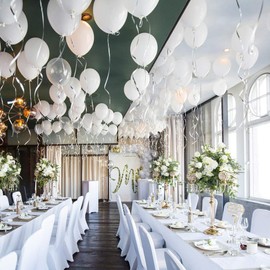 zorpia 10pcs Pastel Latex Balloons 18 Inches Assorted Macaron Candy Colored White Latex Party Balloons for Wedding Graduation Kids Birthday Party Christmas Baby Shower Party Supplie - Pastel White