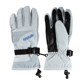 NNOUM Ski Gloves for Easy Movement, Women's, Ice, White, Extra Large, Five Finger Gloves, Playing in the Snow, Waterproof, Insulated, Winter