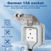 Jadeshay 1 Way Outside Socket Outdoor Plug Sockets Waterproof Wall