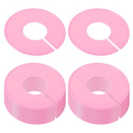 PATIKIL Clothes Dividers, 24 Pack Clothing Rack Size Dividers Blank Labels Sorting Round Separator for Closet, Pink
