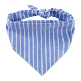 Pet Bandanas for Dogs - Puppy Bandana, Reversible Scarf, Soft & Breathable, Dog Scarf for Medium & Large Dogs (Blue and White Stripes, L=73 * 50 * 50)