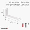 HOLZBRINK HLR-L-300-9016 Metal Shelf Brackets for Wall Shelves White 300