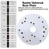 Acrylic Universal Router Base Plate Kit with Centering Pin, Base