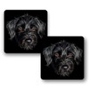 Fractal Artworks Jackapoo Dog Coaster Set of 2 with Stunning