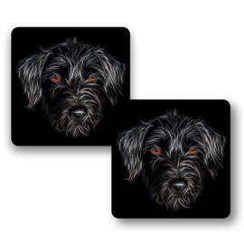 Fractal Artworks Jackapoo Dog Coaster Set of 2 with Stunning Fractal Art Design 1-1