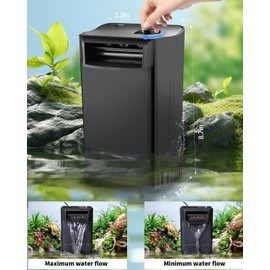 PUEUTU Upgraded Turtle Tank Filter Adjustable Internal Aquarium Filters Quiet Reptile Waterfall Filter 3-Stage Bio-Filtration Low Water Level for Reptile Shrimp Frog