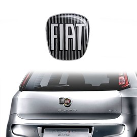 Fiat Punto Evo Logo 3D Sticker Rear Black 71x65mm 14186G