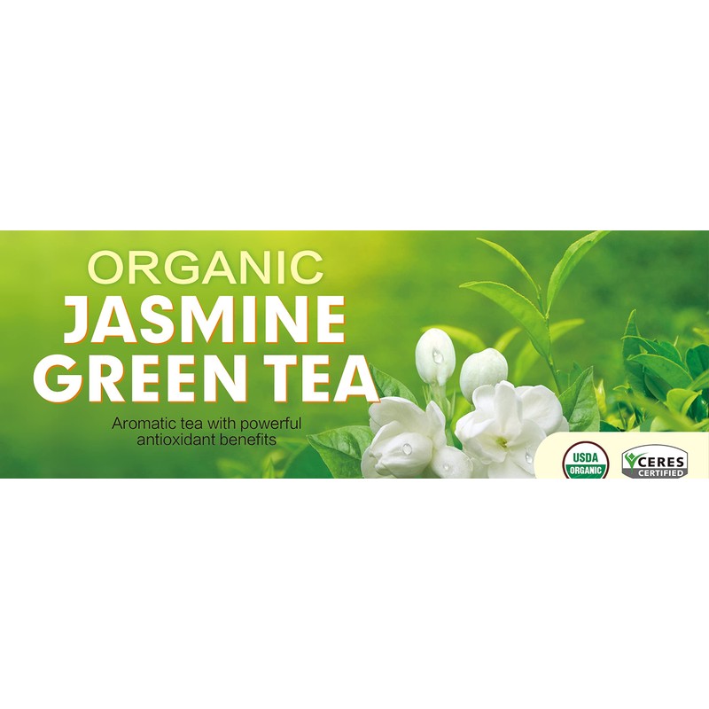 Imozai Organic Jasmine Green Tea Bags 100 Count Individually Wrapped