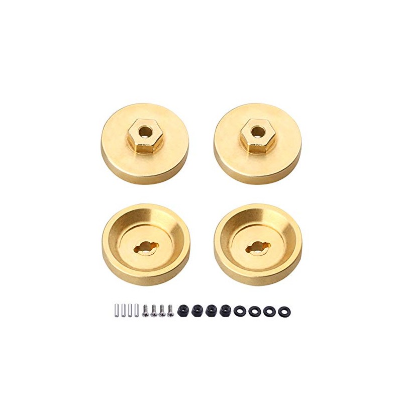 Hobbypark Brass Wheel Weights Hex Adapter 4mm w/Locknuts for AXIAL