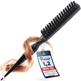 marQus - Volume and Shine Teasing Brush - Boar Bristle Brush - Slick back hair brush - Styling brush - Boar brush - 1pc - classic black