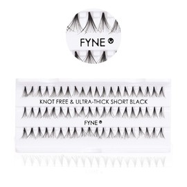 FYNE - KNOT FREE Individual Eyelashes - 240 Pcs, 8mm Short Ultra Thick, Single Pack | Individual lashes, Eyelash Extensions, Natural Look | Volume Cluster Lashes | Premium False Lash Cluster