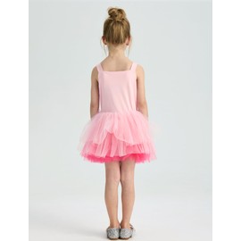 Gymnastics Costume for Girls Toddler Dance Leotards Tutu Dresses for Girls Christmas Leotards for Girls Ballet Leotards Dance Leotards Tutu Dance Dress Pink 6-7 Years