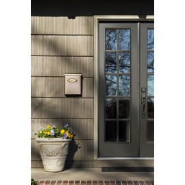 Architectural Mailboxes Designer Lockable Wall Mount Mailbox, Venetian Bronze with Brass