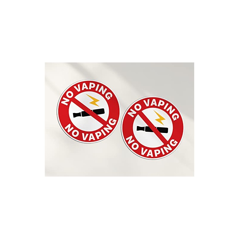 2 x 10cm No Vaping Sign Vinyl Stickers - Warning