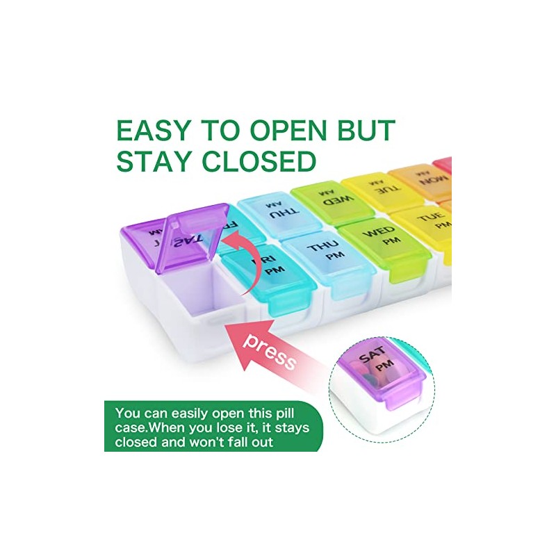 DailyRest Pill Organizer 2 Times a Day, Pill Box 7