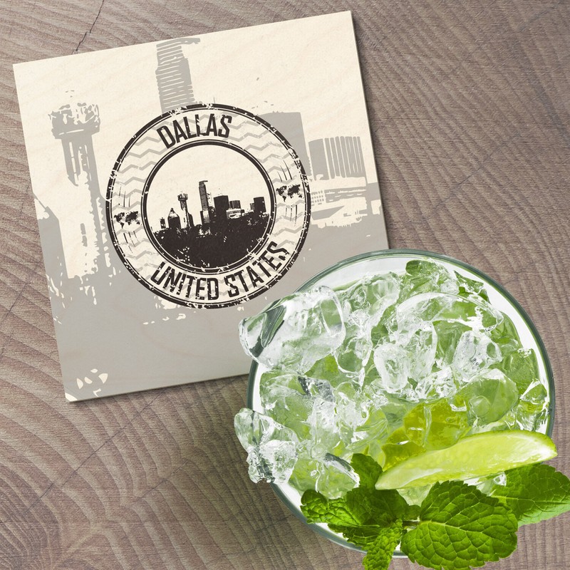 Unbranded Dallas United States Grunge City 4'' X 4'' Square
