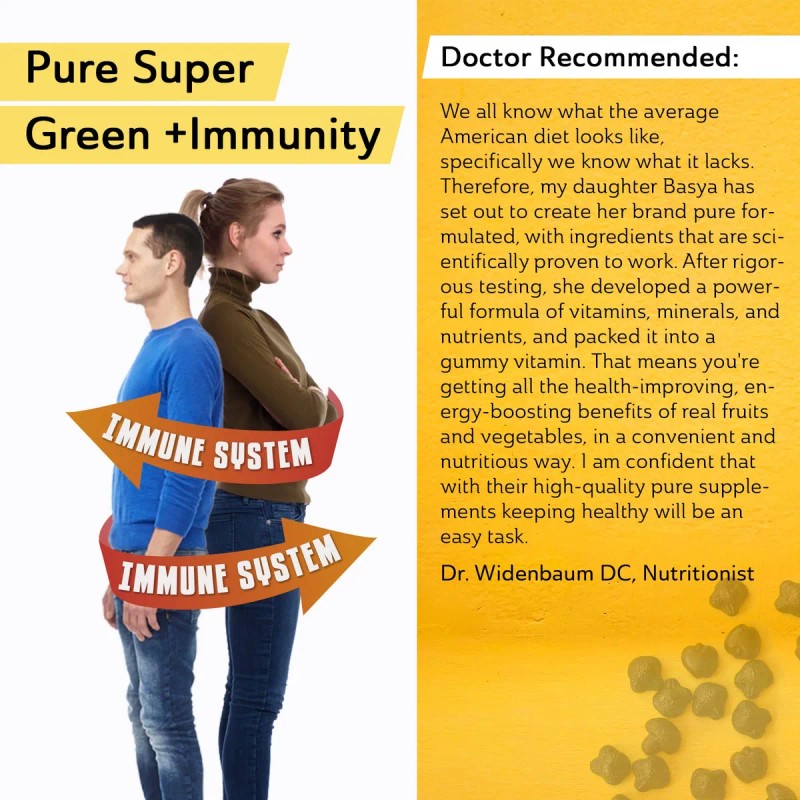 Pure Formulated Super Greens Multivitamin Gummies 60 Pzas