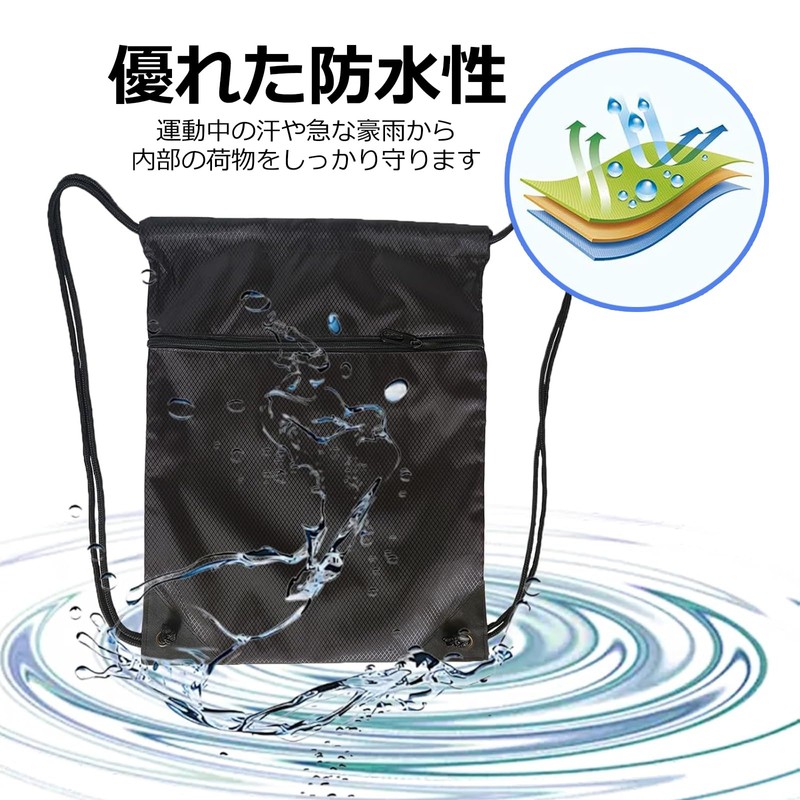 Mesanda Gym Sack, Knapsack, Backpack, Pool Bag, Waterproof, Lightweight, Foldable,