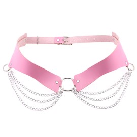 Yuschuh Women Girls Punk Leather Waist Belt Adjustable Goth Leather Body Waist Belt Accessories Belt Pink