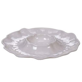 Certified International 27426 Perlette Cream Chip & Dip 14.5" Servware, Accesorios, Hostess Serving