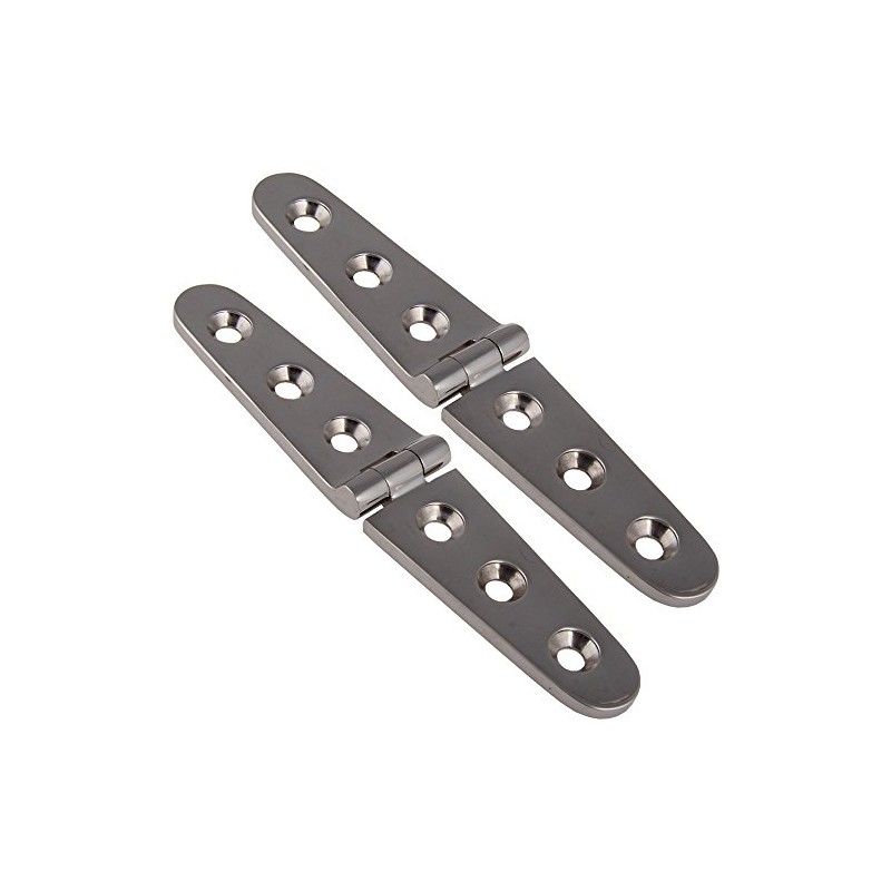 2 x Stainless Steel Hinges Long 152 x 30 mm