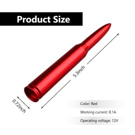Ajxn 1 PC Car Truck Bullet Antenna, Radio Antenna Replacement, Fit for Chevy Silverado 1500 2500 3500 HD Avalanche GMC Sierra 1500 2500 3500 Denali Heavy Duty Pickup Trucks Accessories (Red)