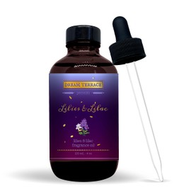 DREAM TERRACE Lilies & Lilac Fragrance Oil 4oz with a Glass Dropper for Diffuser | Kosher Certified, Vegan Certified, and GMO-Free Verified. Made in USA - (Pack of 1)…