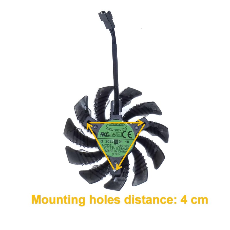 iHaospace 78 mm T128010SU Graphics Card Cooling Fan Replacement Compatible