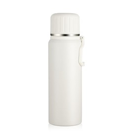 Boziee Stainless Steel Thermos Flask 800 ml with Cup Insulated Flask BPA Free Portable for Travel Coffee and Tea (White)