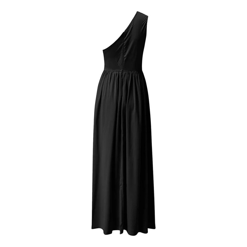 Mujer Vestido De Hombro Diagonal Vestido De Corte Abierto