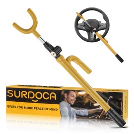 SURDOCA Upgraded Car Steering Wheel Lock Anti-Theft Device, Steering Wheel Locks for Car SUV Van, Easy Installation, Rubber Protection, Extendable Universal Security Device