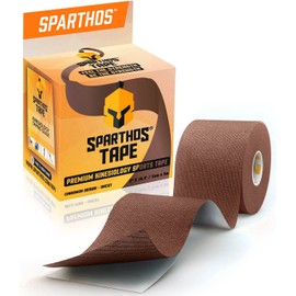 Sparthos Kinesiology Tape - Incredible Support for Athletic Sports and Recovery - Free Kinesio Taping Guide! - Rocktape Breast Waterproof Rock Boob Bra Gold Lift Tapes - Uncut (Cinnamon Brown)