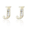 AVORA 10K Yellow Gold Simulated Diamond CZ Initial "J" Stud