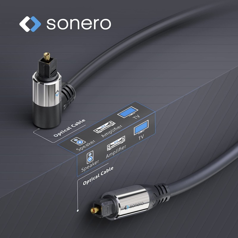 sonero® Premium optisches Toslink Kabel, 20,0m, vergoldete Kontakte, 1 x