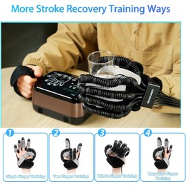KWYBOW Rehabilitation Robot Gloves Upgrade, Memory Function Left Right Hand Stroke Recovery Equipment, Finger Exerciser Therapy Equipment for Dysfunction Paralysis Arthritis