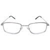 Calabria R754 Rectangular Metal Reading Glasses +2.00 Shiny Silver Men