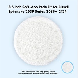 LTWHOME 22 cm Soft Mop Head Replacement Soft Mop Pad Suitable for Bissell Spinwave 2039 Series 2039A 2124 (Pack of 6)
