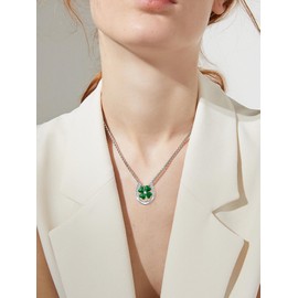 Byulrrya Horseshoe Necklace Cowgirl Four Leaf Clover Protection Necklace Western Jewelry Birthday Anniversary Good Luck Gift for Women Wife Her Best Friend Sister Mom