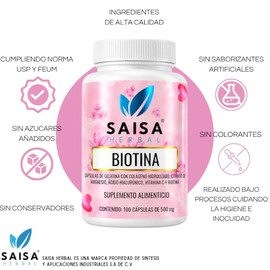 Biotina + Colágeno Hidrolizado + Ácido Hialurónico + Citrato de Magnesio | 100 Cápsulas | Suplemento Alimenticio 4 en 1 | Piel, Cabello, Uñas, Articul